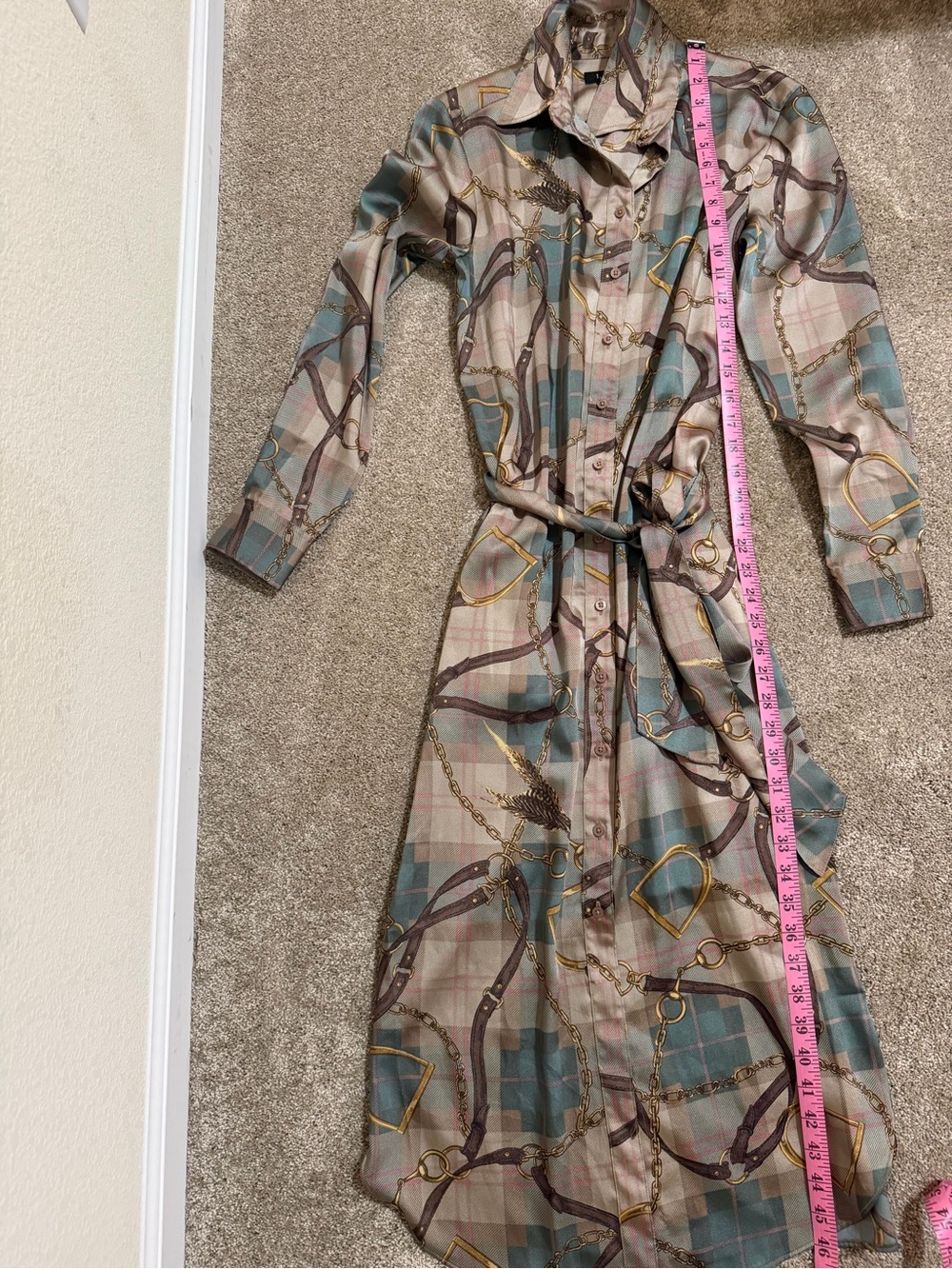 Ralph Lauren Shirt Dress with Chain & Stirrup Print - Picture 10 of 11